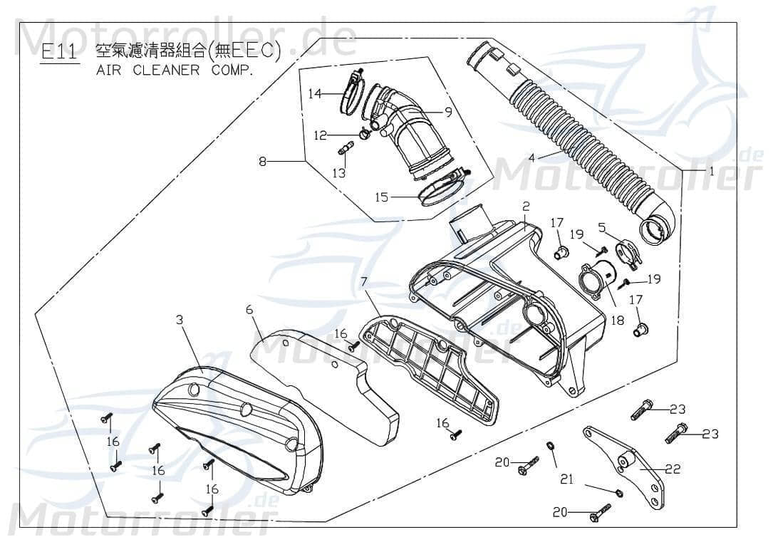 PGO Bugrider 200 Anschluss Buggy 200ccm 4Takt X22624100000 Motorroller.de Verbindungsrohr Verbindungsstück Anschlussbogen PGO 200ccm-4Takt Ersatzteil