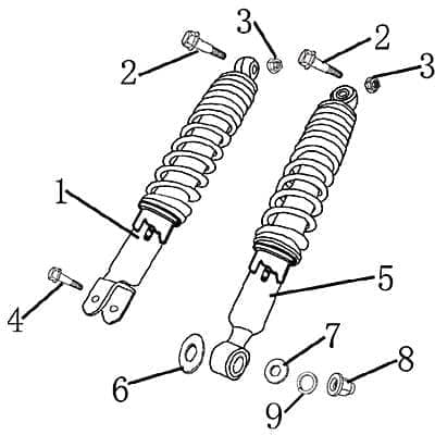 Jonway Insignio 250 DD Stoßdämpfer 250ccm 4Takt 702301 Motorroller.de Federbein Gabelbein Feder-Bein Gabel-Bein Stoß-Dämpfer 250ccm-4Takt Scooter