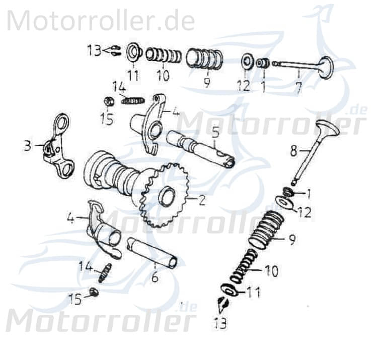 Adly Schwinghebel Kipphebel GK 125 komplett 125ccm 4Takt Motorroller.de Buggy Ersatzteil Service Inpektion Direktimport
