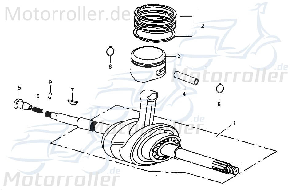 Kolbenbolzen Tongjian Strassenbuggy 250 Sport 250ccm 4Takt Motorroller.de Piston-Pins Kolben-Bolzen Pleuelbolzen Pleuel-Bolzen Pistonpin Pistonpins
