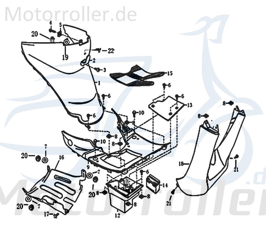 Jonway Jigger 50 Sechskantschraube Halter 50ccm 4Takt 706103 Motorroller.de M6x16mm Befestigung Halterung Flachkopfschraube Sechskant-Schraube Scooter