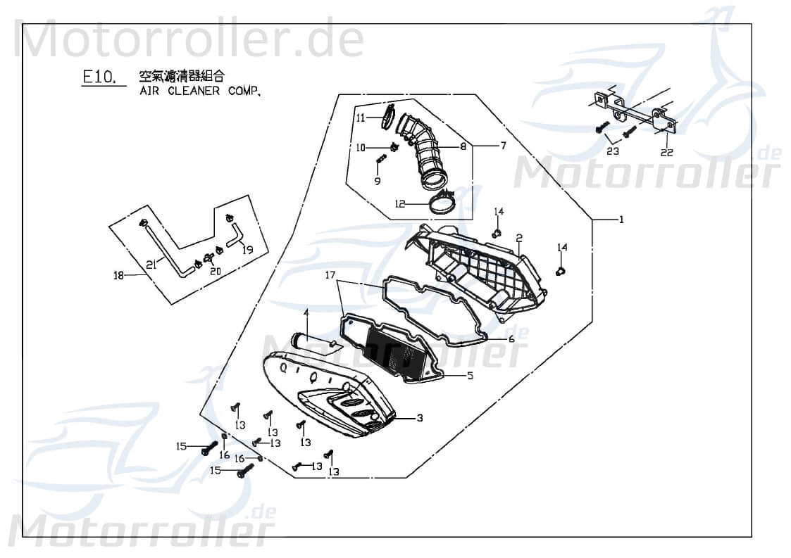 PGO Befestigungsplatte Luftfilter Bugrider 250 250ccm 4Takt Motorroller.de Halterung Haltebügel Halteblech PGO 250ccm-4Takt Buggy Ersatzteil Service