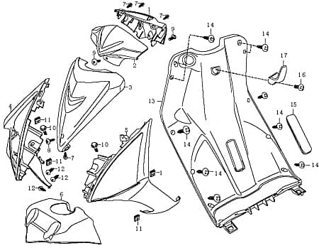 Tachometerverkleidung Frontverkleidung 89731