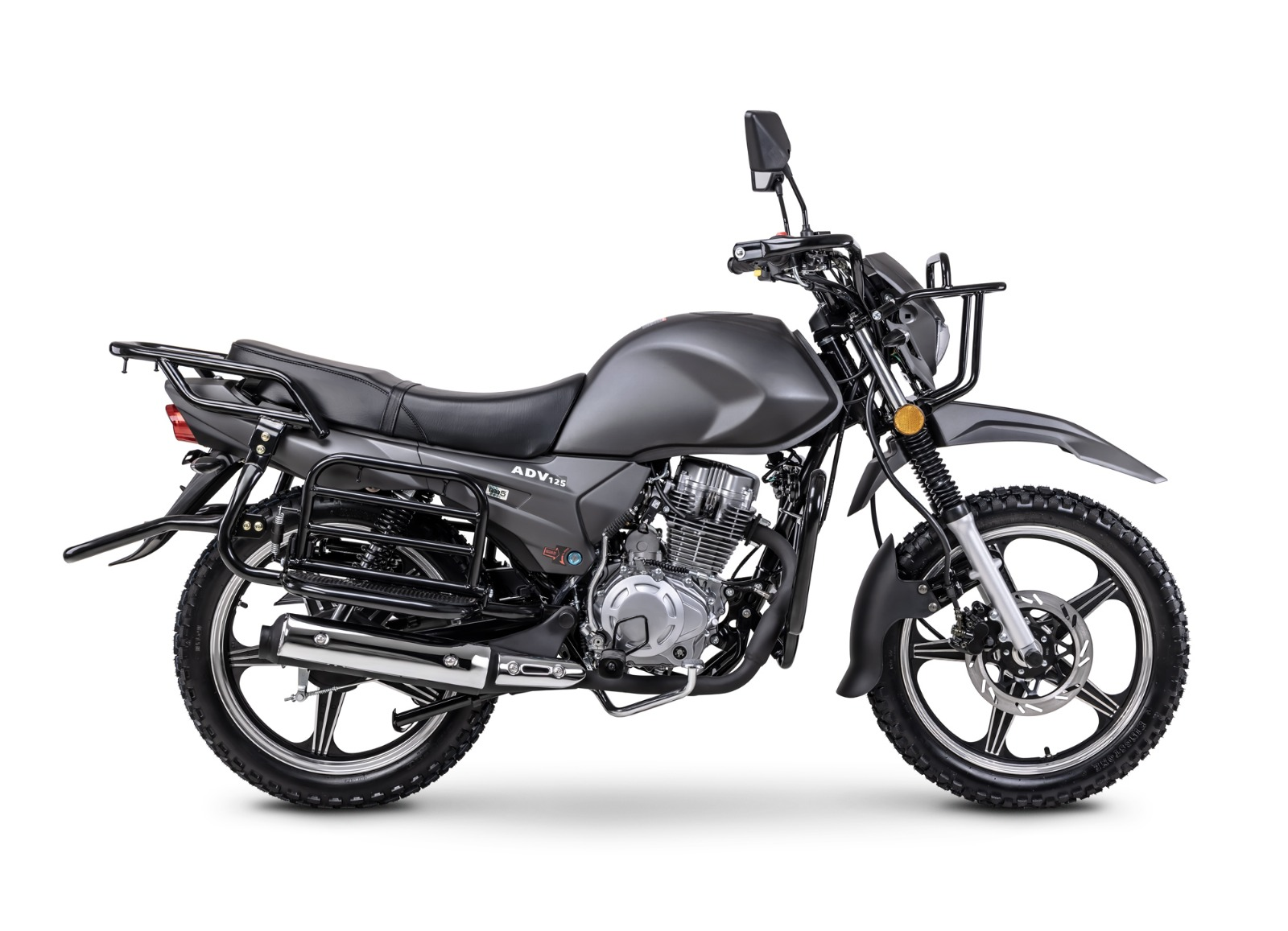 Motorrad Fighter 125 ADV-RS schwarz matt Euro 5+ Schaltmoped 125ccm 4 Takt Leichtkraftrad