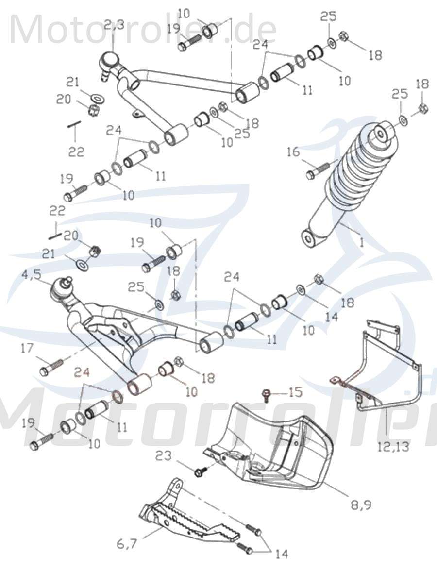 Adly Federbein vorne ATV 300 Sport Stoßdämpfer 272ccm 4Takt Motorroller.de Feder-Bein Gabel-Bein Stoß-Dämpfer 150ccm-4Takt Quad ATV 320 Canyon UTV