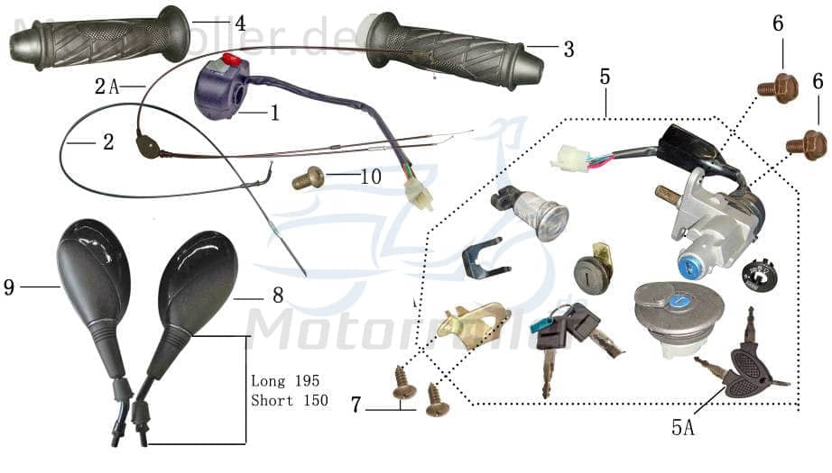 AGM Fighter 50 One Schaltereinheit 50ccm 2Takt YYB950QT-2-06002 Motorroller.de rechts Licht Lenkerarmatur Schaltergehäuse Kombischalter Kombi-Schalter