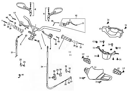 Lenkerverkleidung links Motorroller Rex SC 125 86933