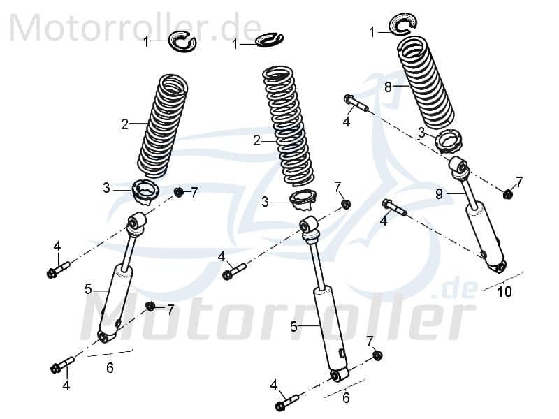 Aeon Crossland 300 Hinterradaufhängung 300ccm 4Takt 52404-151-000 Motorroller.de Innenrohr Quad ATV Crossland 350 RX UTV Ersatzteil Service Inpektion