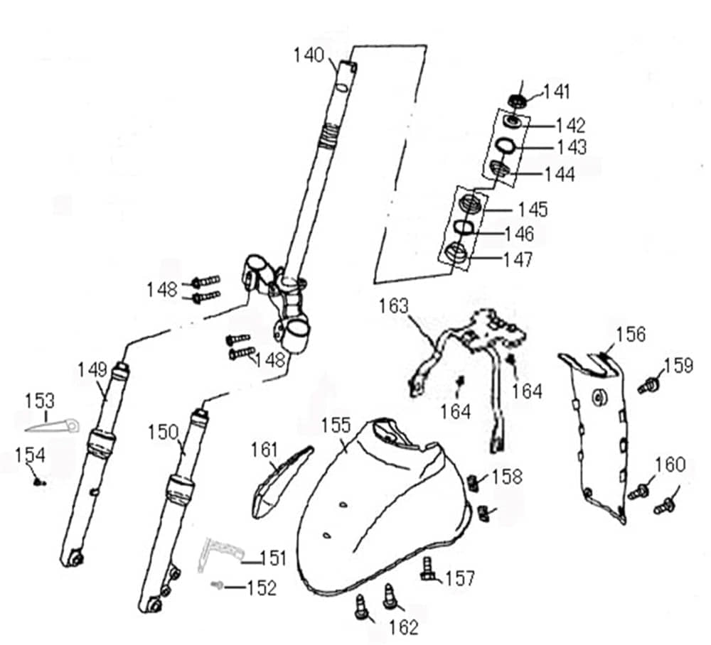 AGM GMX 460 Retro Classic Stoßdämpfer 50ccm 4Takt 51400-XGW-9000 Motorroller.de Federbein Gabelbein Feder-Bein Gabel-Bein Stoß-Dämpfer Scooter Service