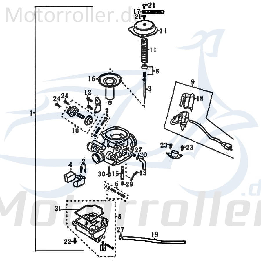 Rex RS450 Leerlaufluftgemischschraube mit 50ccm 4Takt 86145 Motorroller.de Feder Scooter Ersatzteil Service Inpektion Direktimport