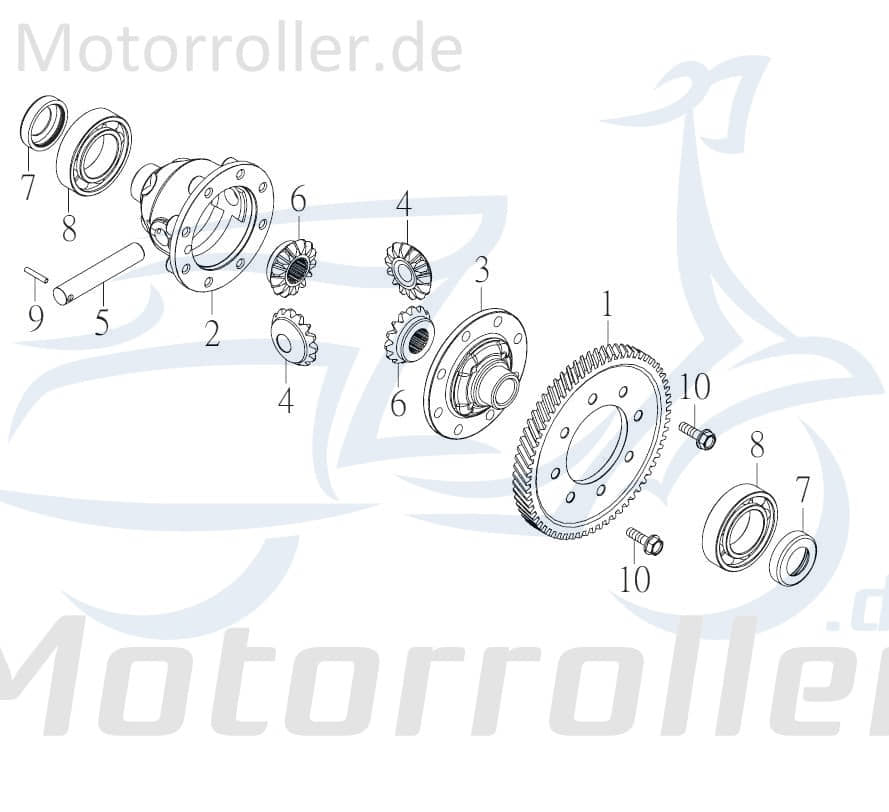 Kreidler F-Kart 170 Schneckenräder 170ccm 4Takt 26630-GOO-00 Motorroller.de Differential Schneckendifferential 170ccm-4Takt Ersatzteil Service