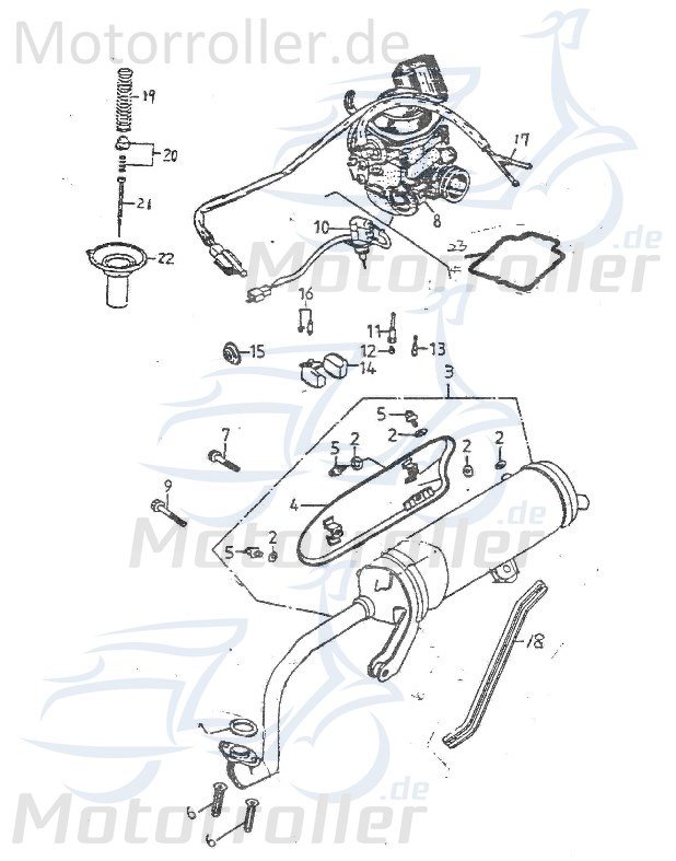 Auspuff ohne Drossel 18300-168-00B