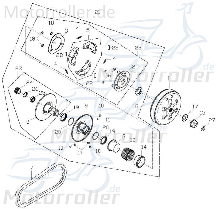 Keilriemen CVT 743x20 Gates Antriebsriemen VC24942