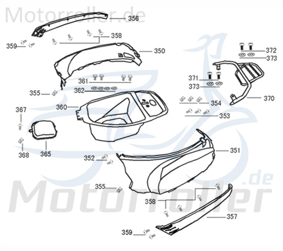 Kreidler Flory 50 Classic Heckverkleidung links perlweiß 741671 Motorroller.de Seitenteil Seitenverkleidung Seitenabdeckung Heckabdeckung