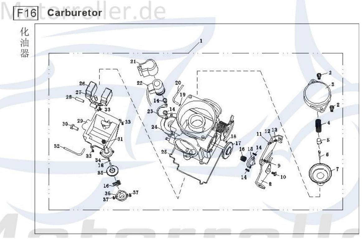 Feder Gasschieber Baotian BT49QT-10 Spiralfeder 50ccm 4Takt Motorroller.de Gasschieberfeder 15x16 Scooter BT49QT-11 4T Ersatzteil Service Inpektion