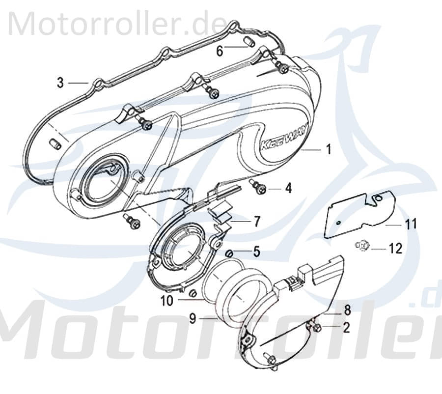 SMC Dichtung Gehäusedeckel links Generic Roller 160013000000 Motorroller.de Dichtung-Deckel Kupplungsdeckel Getriebe Variomatikdeckel 125ccm-4Takt