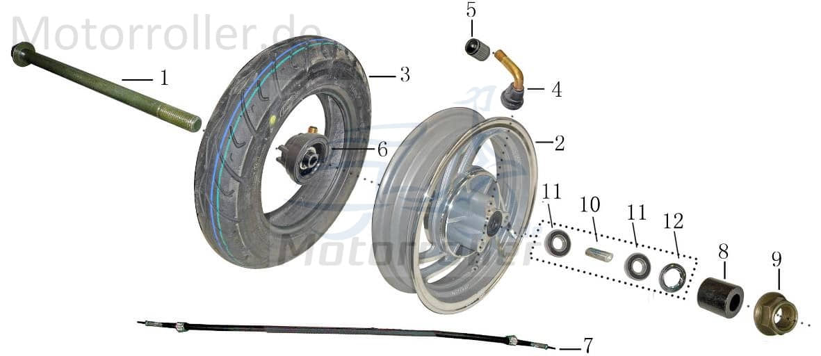 Felge Vorderrad Alu 6-Speichen 2.15XJ10 1040401-3