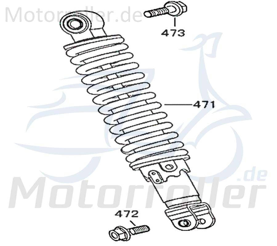 Kreidler Florett 2.0 50 City Federbein 50ccm 2Takt 52400-B08-9200 Motorroller.de schwarz/chrom hinten Dämpfer Feder-Bein Gabel-Bein Stoß-Dämpfer