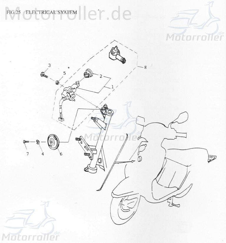 AGM Fighter 50 One Hupe 12V 1.5A 95dB 50ccm 2Takt 1060007-4 Motorroller.de D=65mm Horn Signal-Horn Töte Hupsignal Hup-Signal 1E40QMB Scooter Service
