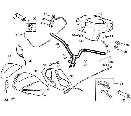 Kreidler MONZA 50 Race Urban Fern/Ablend 50ccm 4Takt 35201-KY7-9000 Motorroller.de Fern/Ablendlicht Lichtschalter 50ccm-4Takt Scooter Ersatzteil