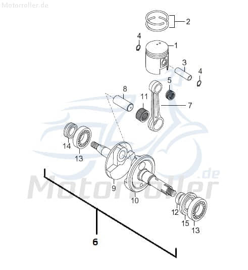 Sundiro XDZ 50 TA Distanzbuchse 50ccm 2Takt D1E41FM03.1-02 Motorroller.de links Hülse Distanzhülse Distanzring Distanz-Hülse Passhülse Passbuchse