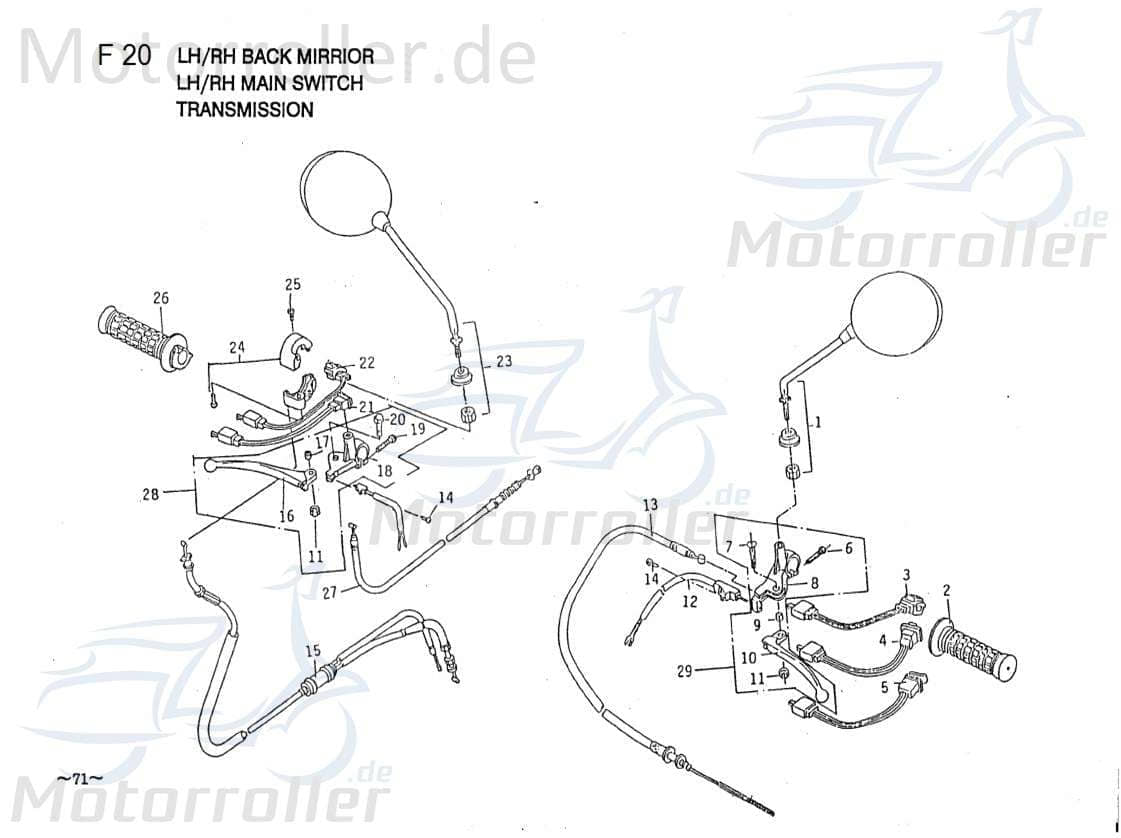 Rückspiegel links Spiegel B9E161030A5