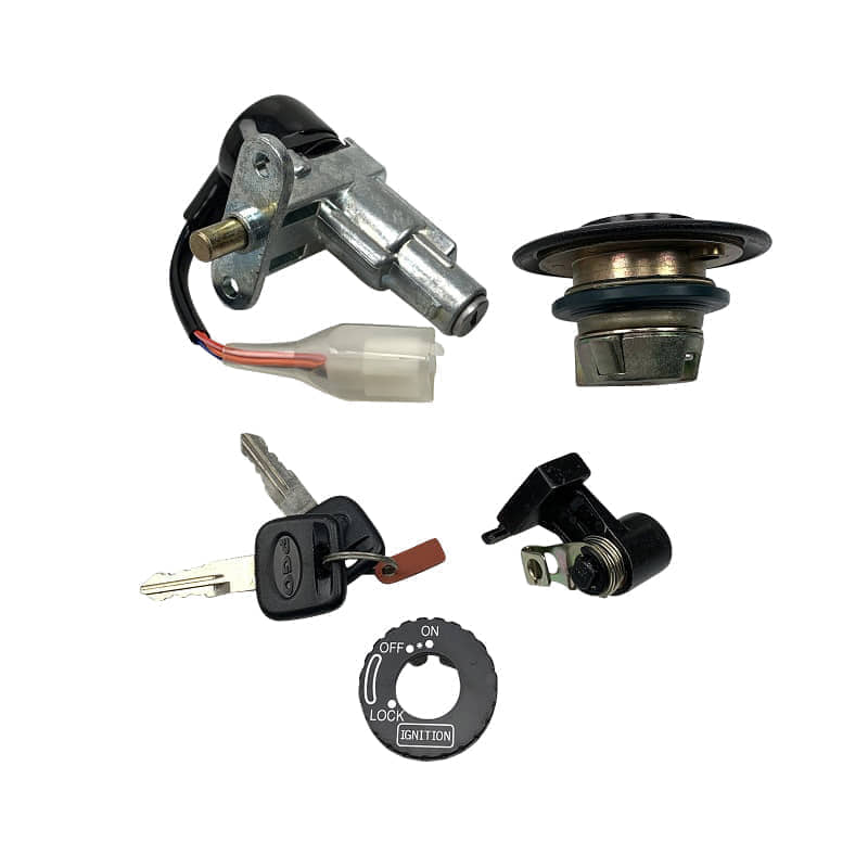 PGO Big Max 50 Schlosssatz mit EEC 50ccm 2Takt P2551004000 Motorroller.de Tankverschluss Tank-Verschluss Tank-Deckel Schloss-Set Zünd-Schloss Scooter
