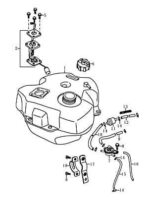 Benzinhahn 4 Anschlüsse Kraftstoffventil FIG 32A-7