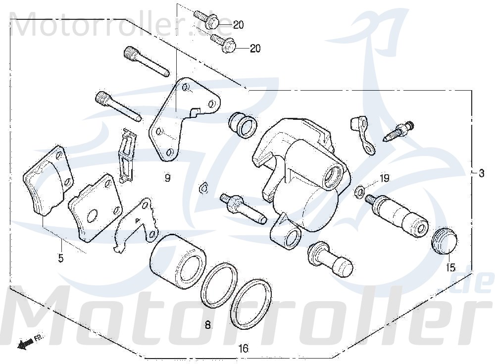 Bremsbelag Einkolben DAE-45105-SE5-5000-EU