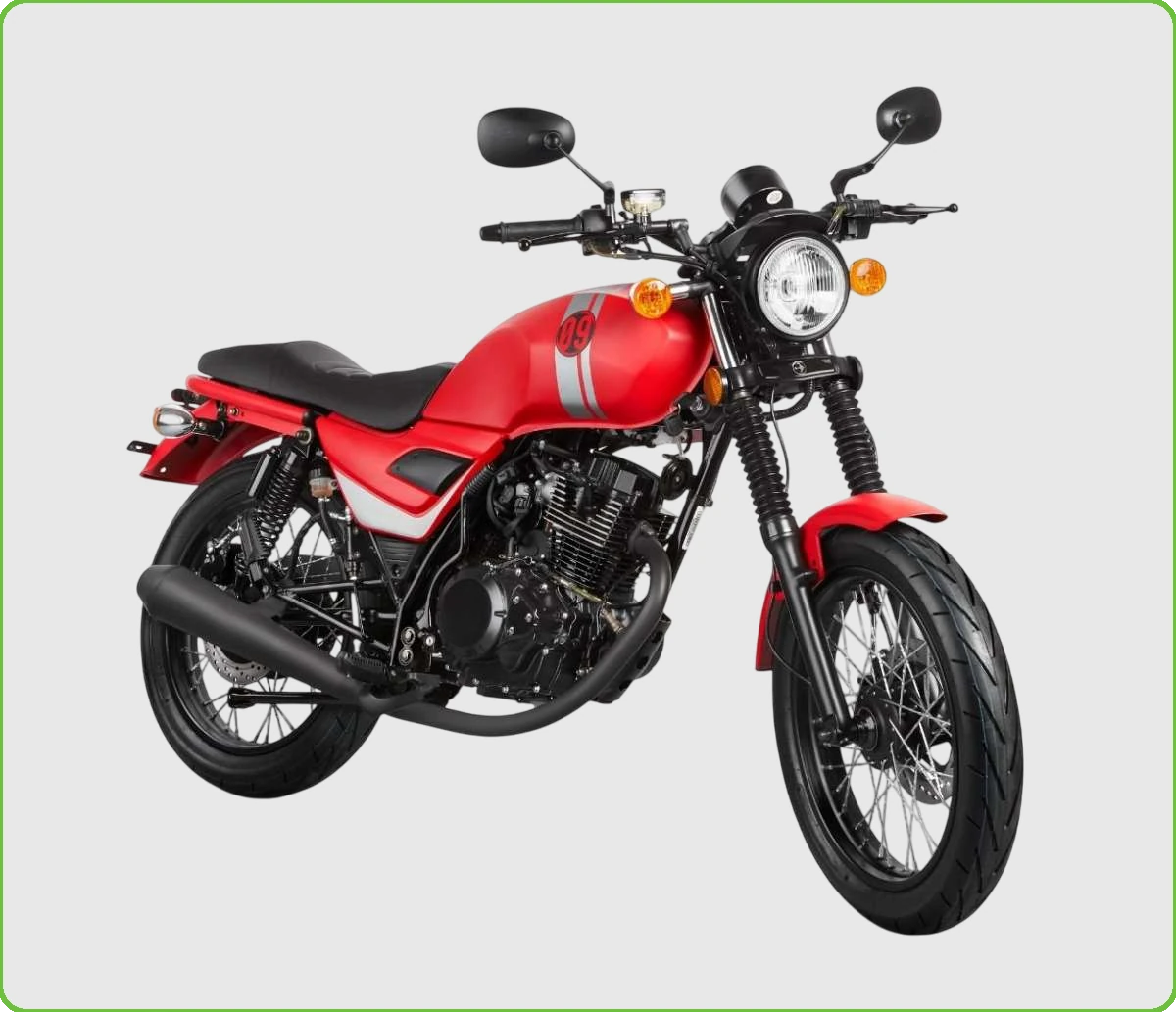 Bild eines modernen 50ccm-Schaltmopeds